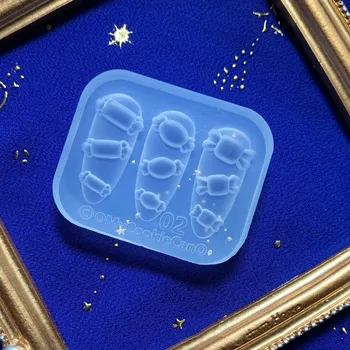 1 бр. акрилен форма за нокти Candy 3D декорации за нокти, силиконови плоча за релеф, продукти за нокти, аксесоари за нокти