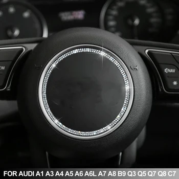 Емблемата на Кормилното Колело, Пръстен С Покритие Диаманти, Стикер за Audi A3 A4 A5 A6 A7 A8 Q3 Q5 Q7 Q8 A1 B9 C7 A6L S3 S5 S7 TT Интериор