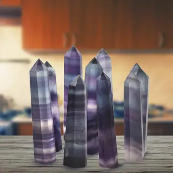 Crystal флуорит|Естествени кристали флуорит с шестиугольным кръстопът | Стилни, скъпоценни камъни и кристали