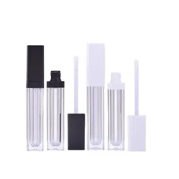 пластмасови тръби за блясък за устни обем 7 мл, Е козметична опаковка квадратна форма, за еднократна употреба, черни 30шт 50шт Прозрачни контейнери за блясък за устни