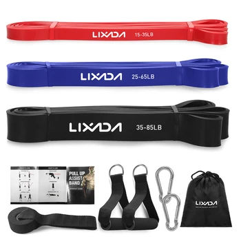 Lixada 5 опаковки бандажей за стягане, определени бандажей с панти съпротива, ластични бандажи за тренировки в николов, обзавеждане за фитнес