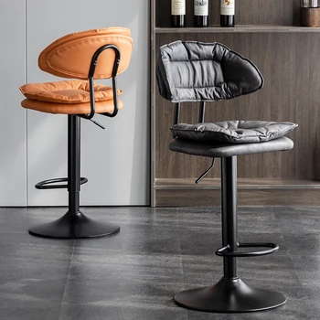 Столче за хранене с висока поставка за кухня Дизайнерски стол за бар Регулируеми ергономични бар столове Метални sillas altas луксозно обзавеждане HY