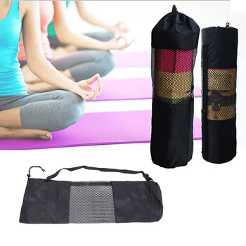 Черна раница за йога постелката за йога, Водоустойчива раница, Окото переноска, Регулируема презрамка, чанти за съхранение на спортни инструменти