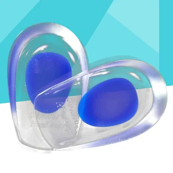 1 чифт удобни силиконови гелевых чаши за облекчаване на болки в петите, подложки за обувки, стелки, втулки (малко синьо)