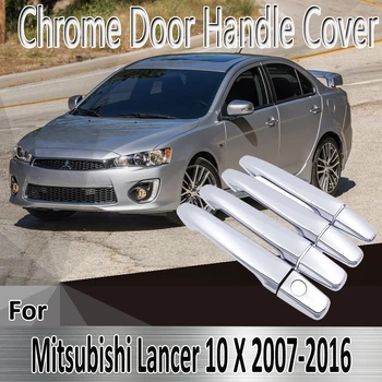 За Mitsubishi Lancer 10 X EX 2007 ~ 2016 2008 2009 2010 2011 Стикери за Украса Хромирана врата копчето на кутията Ремонт на автомобилни аксесоари