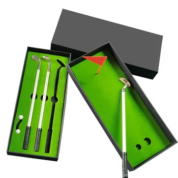 Творчески комплект дръжки за мини-голф KDD с имитация на голф игрища премиум-клас, офис подарък за химикалки за канцеларски материали