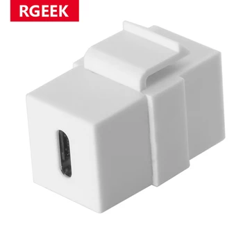 Адаптер RGeek USB C Keystone Jack към конектора USB 3.1 Type-C Keystone Insert Конектора към конектора за контакта-Бял