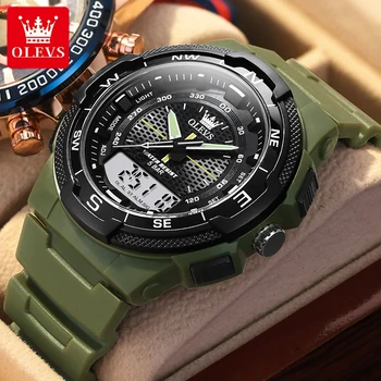 OLEVS Марка G Style Мъжки дигитален часовник Ударни военни спортни часовници, Модни Водоустойчив електронни ръчни часовници за мъже Relogios 1107