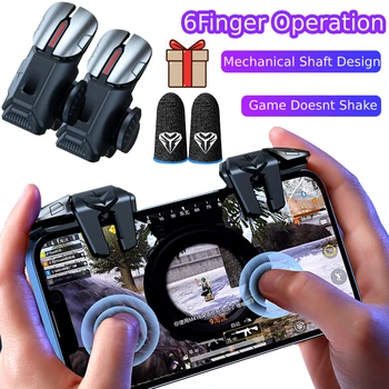 Игра Trigger Мобилен Телефон G21 Джойстик Gamepad с 6 Пръста За Наблюдение Стрелба L1 Клавиш R1 За вашия Телефон Android За Игрален контролер PUBG
