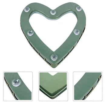 Цвете пръстен във формата на сърце Зелени мокри блокове на Цветни блокове Изкуствени цветя Мръсотия за украса на сватбен автомобил цветар