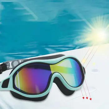 Модни фарове за мъгла, които предпазват от ултравиолетовите, водоустойчив очила за плуване в големи рамки, очила за плуване с гальваническими лещи