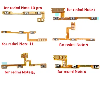 10 бр., Бутон за включване/изключване и Регулиране силата на звука Гъвкав Кабел За Xiaomi Redmi 7 7A 8 8A 9 9A Note 7 8 8T 9 10 10s 11 11s Pro 9s