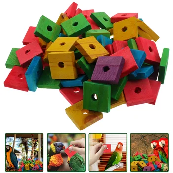 100 бр Играчка от дървесни стърготини за папагали, която свири в по-големи играчки, които са зъби, Хеликоптер висящи клетки за домашни птици