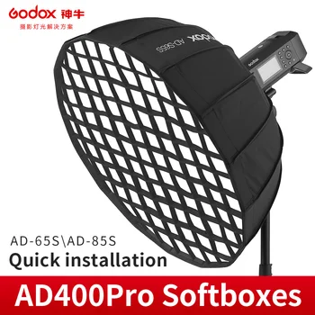 Godox AD-S65S AD-S65W 65 см AD-S85S AD-S85W 85 см Софтбокс de profundo parabÃ3lico + панел червена Godox montaje Softbox para AD400PRO