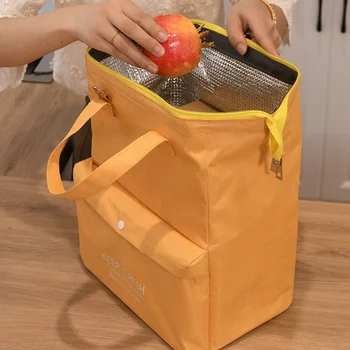Чанта за обяд с голям капацитет, дамски водоустойчив изолирани чанта през рамо за обяд, преносими чанти-хладилници за пикник, пресни чанти-хладилници