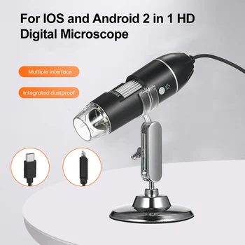 321P 1000X за IOS и Android 2 в 1 Дигитален Микроскоп с Ръчно Микроскоп Нов 2-Милионният Дигитален Микроскоп с Метална Стойка