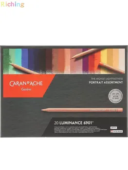 Цветен молив Caran D ' ache Luminance, определени от 20 на 100 от цветове, могат да се смесват и наслаивать за различни ефекти, художествени аксесоари
