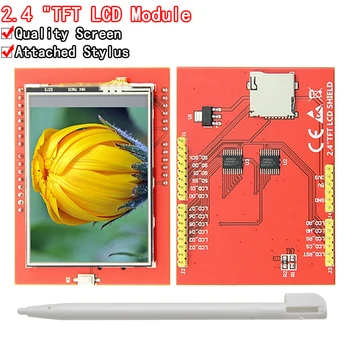 LCD модул TFT, 2.4 инчов TFT-LCD екран за платка Arduino UNO R3 и поддръжка на мега 2560 с едно докосване на писеца, UNO R3