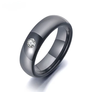 Модерно офис годежен пръстен от черен керамичен кристал, бижута за жени, Халки за момичета С кристали, търговия на Едро
