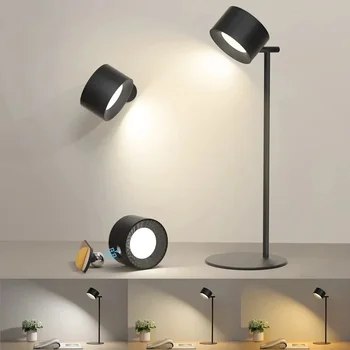 Магнитна Тъчпад Led USB-акумулаторна Настолна лампа с wi-fi дистанционно управление, въртяща се на 360 Градуса, Настолни лампи, монтиран на стената нощна светлина за дома, спални