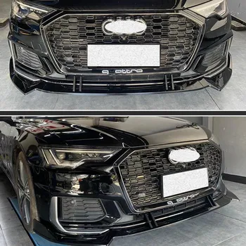 За 3ШТ ABS Дифузор Предна Броня За Устни Сплитер Новият Audi A6 S6 C8 Черно Противоударные Декоративни Аксесоари, Ремонт 2020 2021