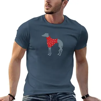 Коледна тениска с изображение на Уиппета, графична тениска, индивидуални тениски за момчета, графична тениска, плътно прилепнали тениски за мъже