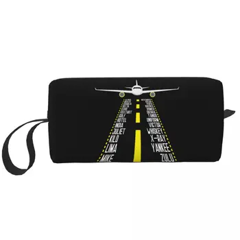 Обичай Пилотен Азбука Авиационен Самолет Подарък чанта за тоалетни принадлежности Авиаторский грим за съхранение на козметика Dopp Kit Case