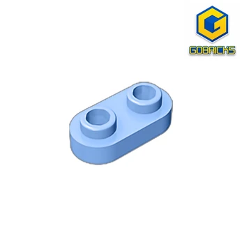Плоча Gobricks GDS-1403 кръг 1 x 2 с две отворени фиби е съвместима с 35480 детски играчки за монтаж на строителни блокове