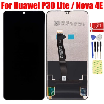 За HUAWEI P30 Lite Екран Nova 4e MAR-LX1 LX2 AL01 LCD дисплей Екранната панел на матрицата сензорен екран Дигитайзер, сензор в събирането на