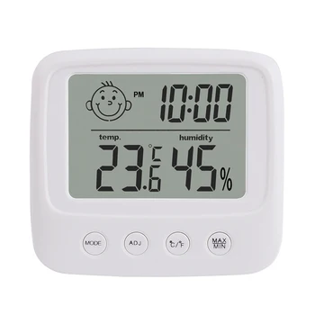 Цифрово измерване на температура и влажност с подсветка Електронен влагомер за дома Термометър метеорологичната станция Детска стая