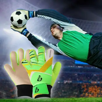 1 чифт футболни вратарских ръкавици, футболни ръкавици с дебелите си, дишащи удароустойчив детски футболни ръкавици