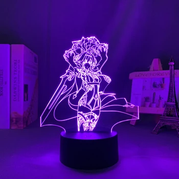 Аниме 3d Led Night Light Лампата Genshin Impact Eula Акрилна Led Лампа Украса Игри стая Детски лека нощ на Оригиналния Дух