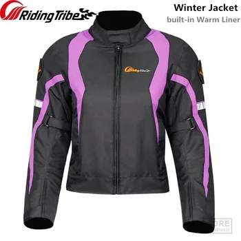 Дамски мотоциклетът яке за езда, защитна броня, палта, лято, Зима, Водоустойчив топло дамски дрехи за момичета, противоударная облекло JK-64