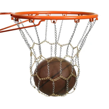 Подмяна на мрежи за баскетбол верига за тежки условия на работа, мрежа от поцинкована ламарина за външно баскетболен пръстени, смяна на пръстени