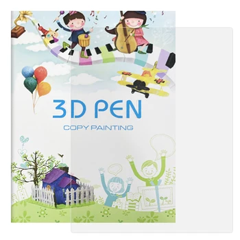 Дъска за рисуване от PVC за детска градина Цветни Аксесоари за шаблони 3D-дръжки Шаблони 40 Шаблони за Еднократна употреба Прозрачен Стартер САМ Занаятите