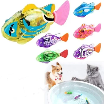 Интерактивна плаващ играчка-рибка-робот за котки, светещ електрическа играчка-рибка за стимулиране на ловни инстинкти домашен любимец, Led играчка за котки