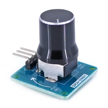 Датчик за ъгъла на завиване Регулируема сила на звука Дръжка потенциометъра Модул превключване Черен Съвместима с Arduino