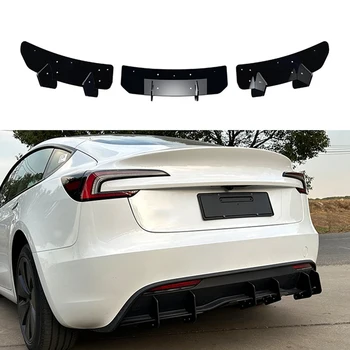 Авто дифузер на задната броня, устна спойлер, Черен ABS, автомобилни принадлежности за Tesla, модел 3 2023 +