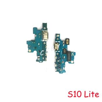 10 бр. Конектор USB докинг станция за зареждане, гъвкав кабел с микрофон за Samsung Galaxy Lite S10