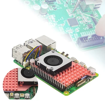 За Raspberry Pi 5 Активен охладител с регулируема скорост на въртене на вентилатора за охлаждане на Официалния комплект за активно охлаждане на радиатора, вентилатора е от чиста мед