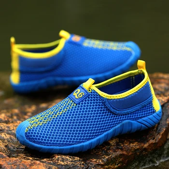Лятна ежедневни водна обувки 2023 г., за момчета и момичета, детски спортни обувки за плуване, Окото easy light gold кожени сандал, Плажна чехъл е, Морето маратонки