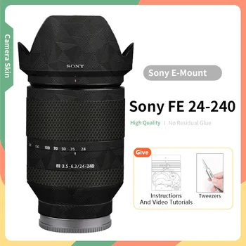 Кантиране на обектива на камерата Mebont За Sony FE 24-240 мм F3.5-6.3 Защитен стикер От надраскване, Обвивка на кожата, Contour линия, Златни на цвят