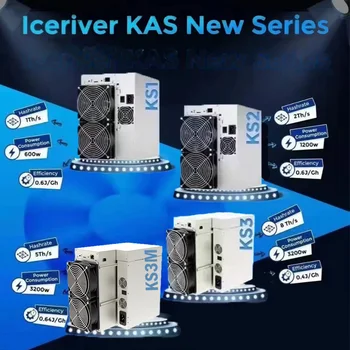 Нов IceRiver KS1/KS2/KS3/KS3M Asic Миньор Kaspa Mining Crypto Machine с доставка за Гонконгу, безплатна доставка