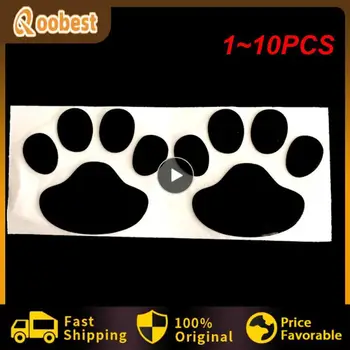 1 ~ 10ШТ Автомобилни Стикери и Отличителни Знаци на Лапа 3D Animal Куче Котка Мечка Отпечатъци от Лапите на Стикер На Колата е Сребърен цвят Червен Черен Златни