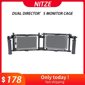 NITZE DUAL MONITOR DIRECTOR ' S CAGE -комплект от алуминиева Сплав JSQ-002TS безплатна доставка, Удари продажбите на Руски