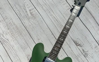 Електрическа китара на поръчка, зелено цвете, златни аксесоари, в наличност, молниеносная безплатна доставка