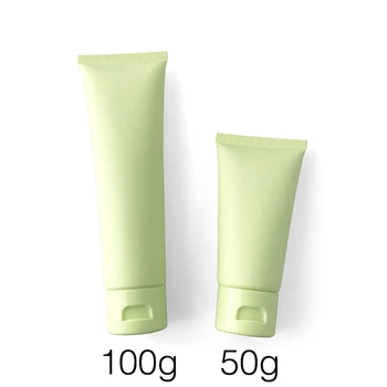 50 мл 100 мл Матово Зелен Пластмасов флакон за козметика 50 г 100 г многократна употреба контейнер за крем за грим, лосион Празен Мека туба за пътуване