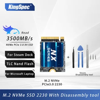 KingSpec NVMe SSD 2230 С инструмент за демонтаж 512 GB 256 GB 1 TB M. 2 PCIe Gen 3.0x4 За мини-КОМПЮТЪР Steam Deck Microsoft Surface Pro