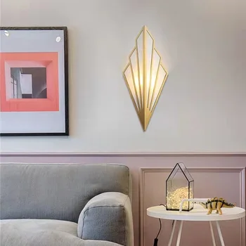 Модерни led реколта стенни лампи прост ромбоидни форми за спални, хол, прикроватной нощни шкафчета, декоративни аплици за преминаване, осветление за дома