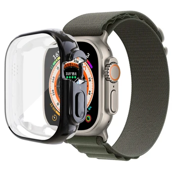 Калъф с пълно покритие за Apple Watch Ultra 49 мм от мек TPU, прозрачно защитно фолио за екрана, броня, аксесоари iWatch Series 8 Pro Ultra